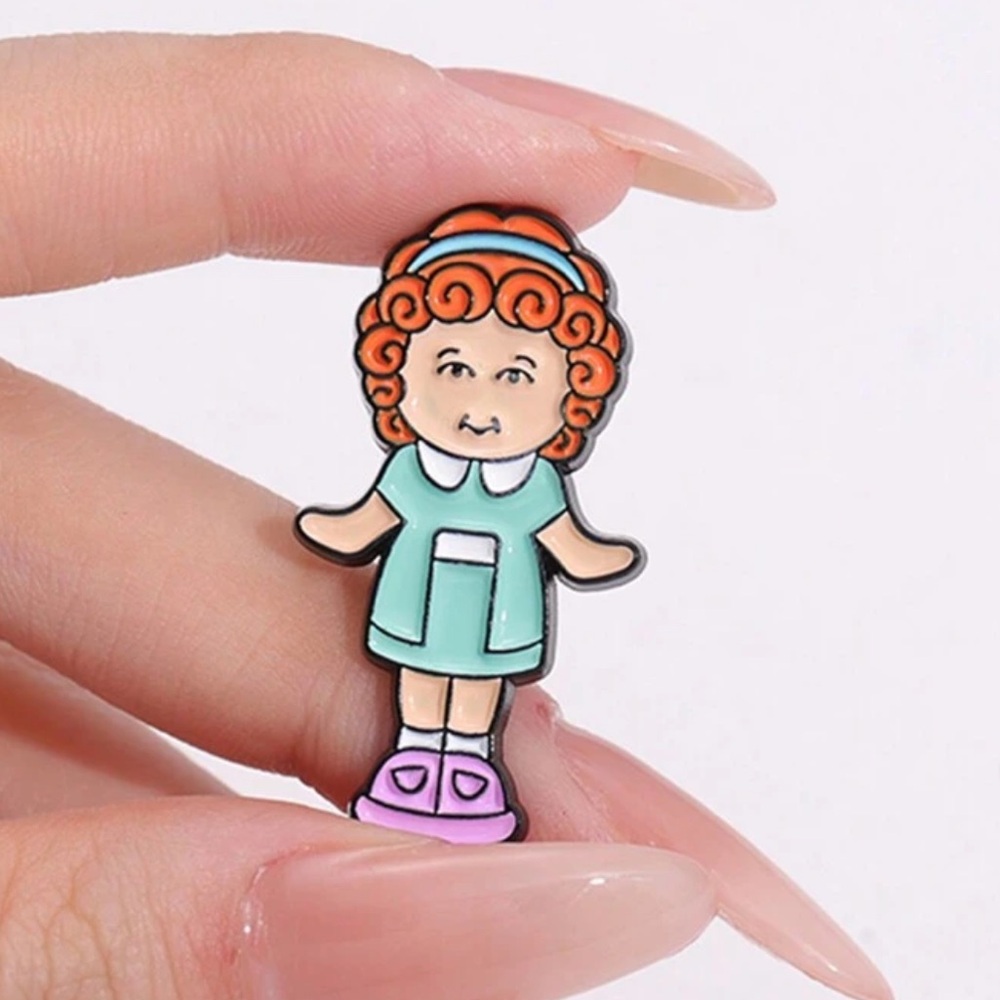 3 for$25 Polly pocket red head Enamel Pin - Multicolor - Picture 1 of 5
